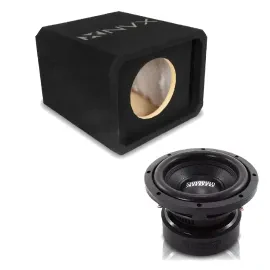 NVX NE81P Single 8" Slot Ported 3/4" MDF Sub Enclosure w/ 8" D2 Dual Subwoofer