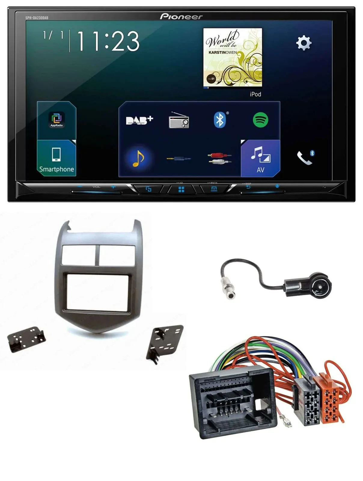 Pioneer MP3 Bluetooth USB 2DIN DAB Autoradio für Chevrolet Aveo Sonic ab 2011 du
