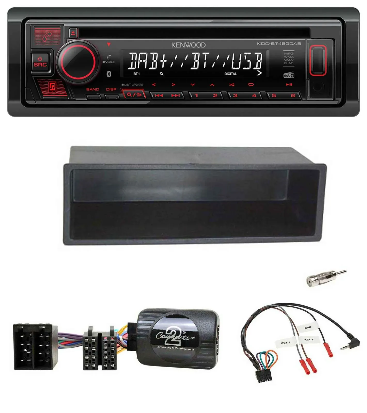 Автомагнитола для Citroen C2/C3/Berlingo (2002–2006) Kenwood CD USB Bluetooth DAB