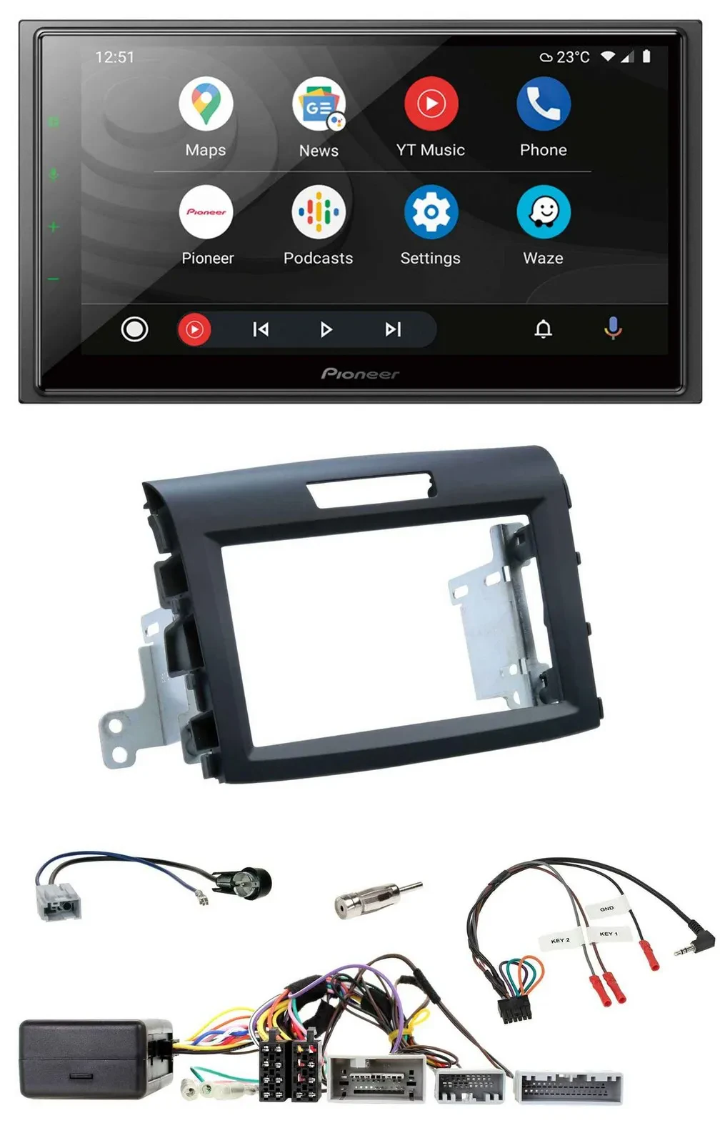 Pioneer USB 2DIN DAB Lenkrad Bluetooth Autoradio für Honda CR-V FR5/FR6 ab 2013