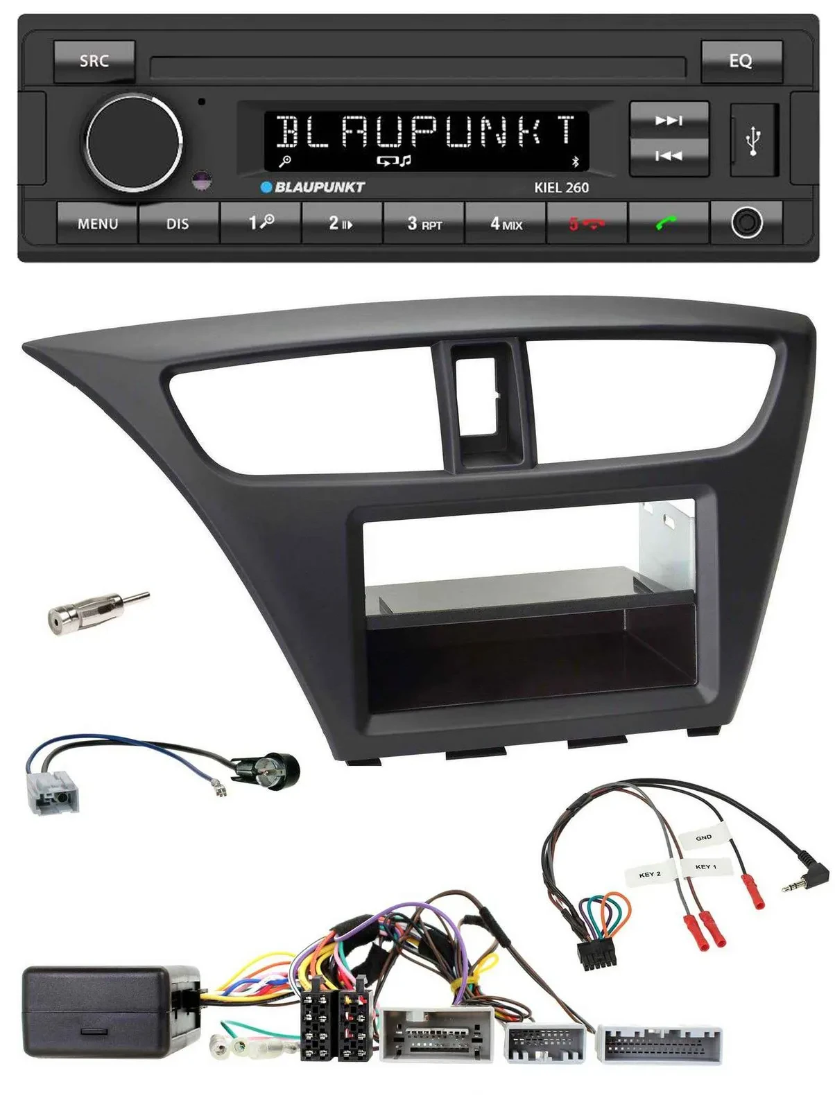 Blaupunkt USB DAB Bluetooth Lenkrad Autoradio für Honda Civic (ab 2012)