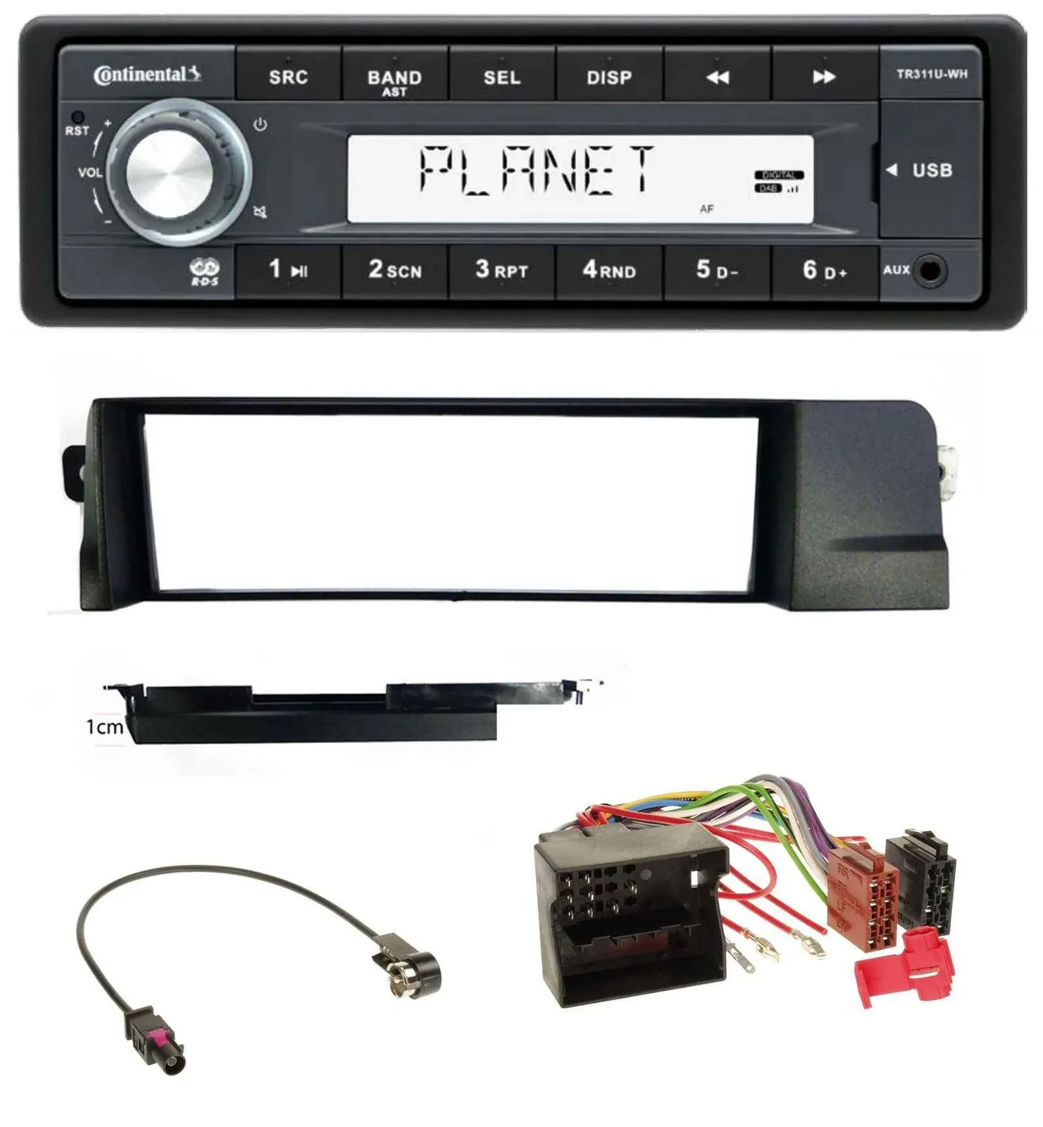Continental USB MP3 AUX 1DIN Autoradio für BMW 3er E46 Profiversion Quadlock