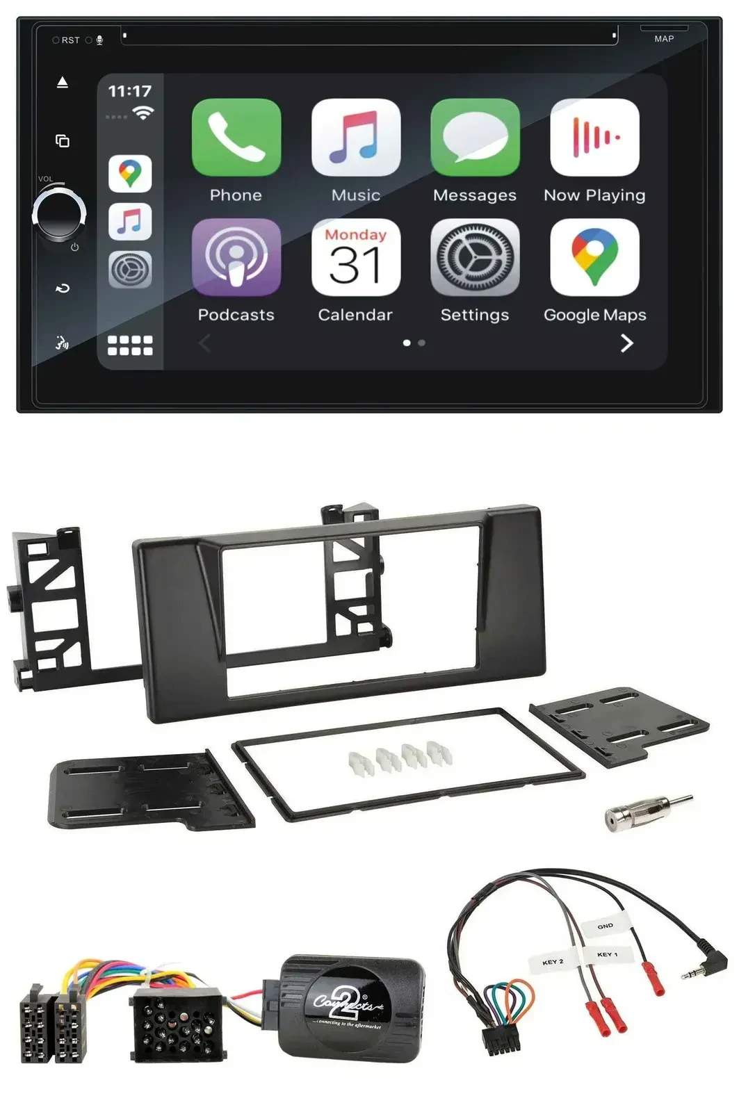 Blaupunkt DAB USB Bluetooth Lenkrad 2DIN TMC Navigation für BMW 5er E39 1997-200