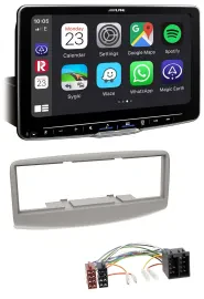 Alpine Bluetooth MP3 USB DAB Autoradio für Fiat Multipla 186 1999-2010 grau