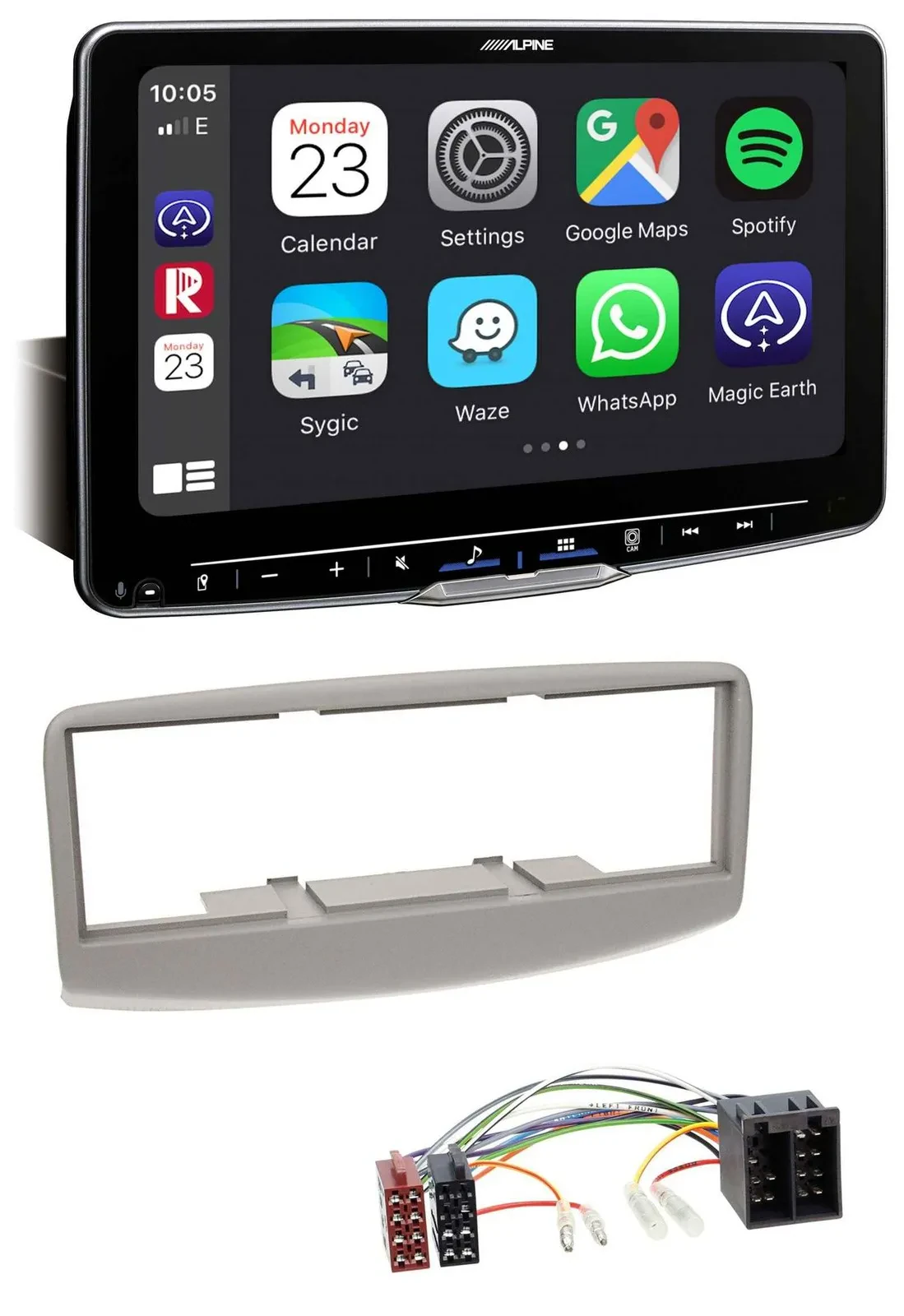 Alpine Bluetooth MP3 USB DAB Autoradio für Fiat Multipla 186 1999-2010 grau