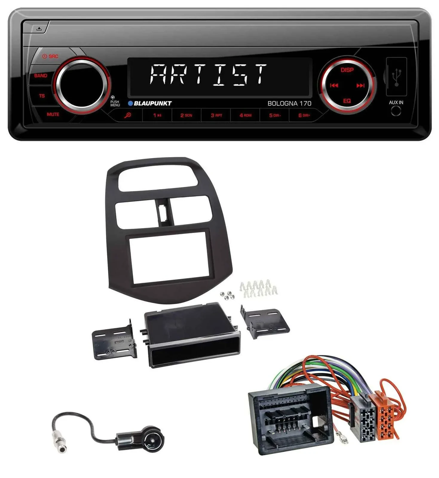 Blaupunkt SD USB 1DIN MP3 AUX Autoradio für Chevrolet Spark (ab 2013)