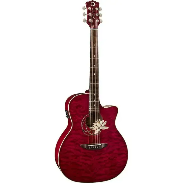 Электроакустическая гитара Luna Guitars Lotus Quilted Maple Transparent Shiraz