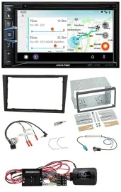 Alpine Bluetooth TMC USB DAB 2DIN Lenkrad Navigation für Opel Corsa D stealth sc