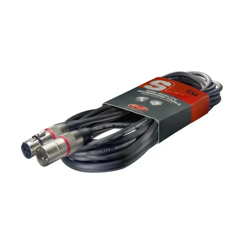 Микрофонный кабель Stagg SMC6 RD Black 6 м