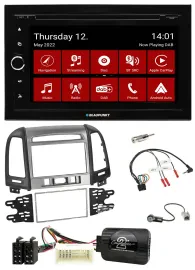 Blaupunkt 2DIN Lenkrad Bluetooth USB TMC DAB Navigation für Hyundai Santa Fe 3 S