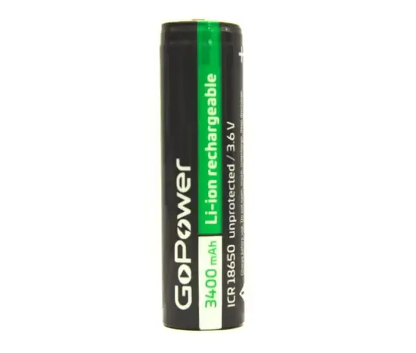 Элемент питания GoPower 18650 Li-Ion 3400mAh