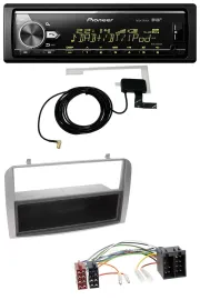 Автомагнитола для Alfa Romeo 147/GT Pioneer Bluetooth, DAB, USB, MP3, серебристая, с карманом