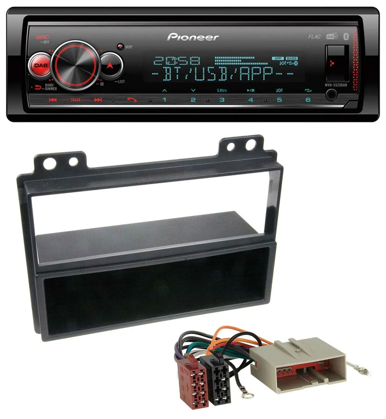 Автомагнитола Pioneer Bluetooth USB MP3 DAB для Ford Fiesta 2003-2005, Fusion 2002-2005