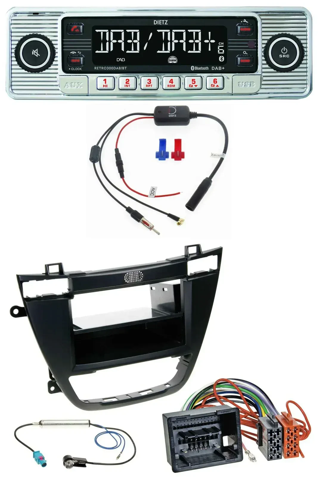 Dietz DAB USB MP3 Bluetooth Autoradio für Opel Insignia 2008-2013 schwarz