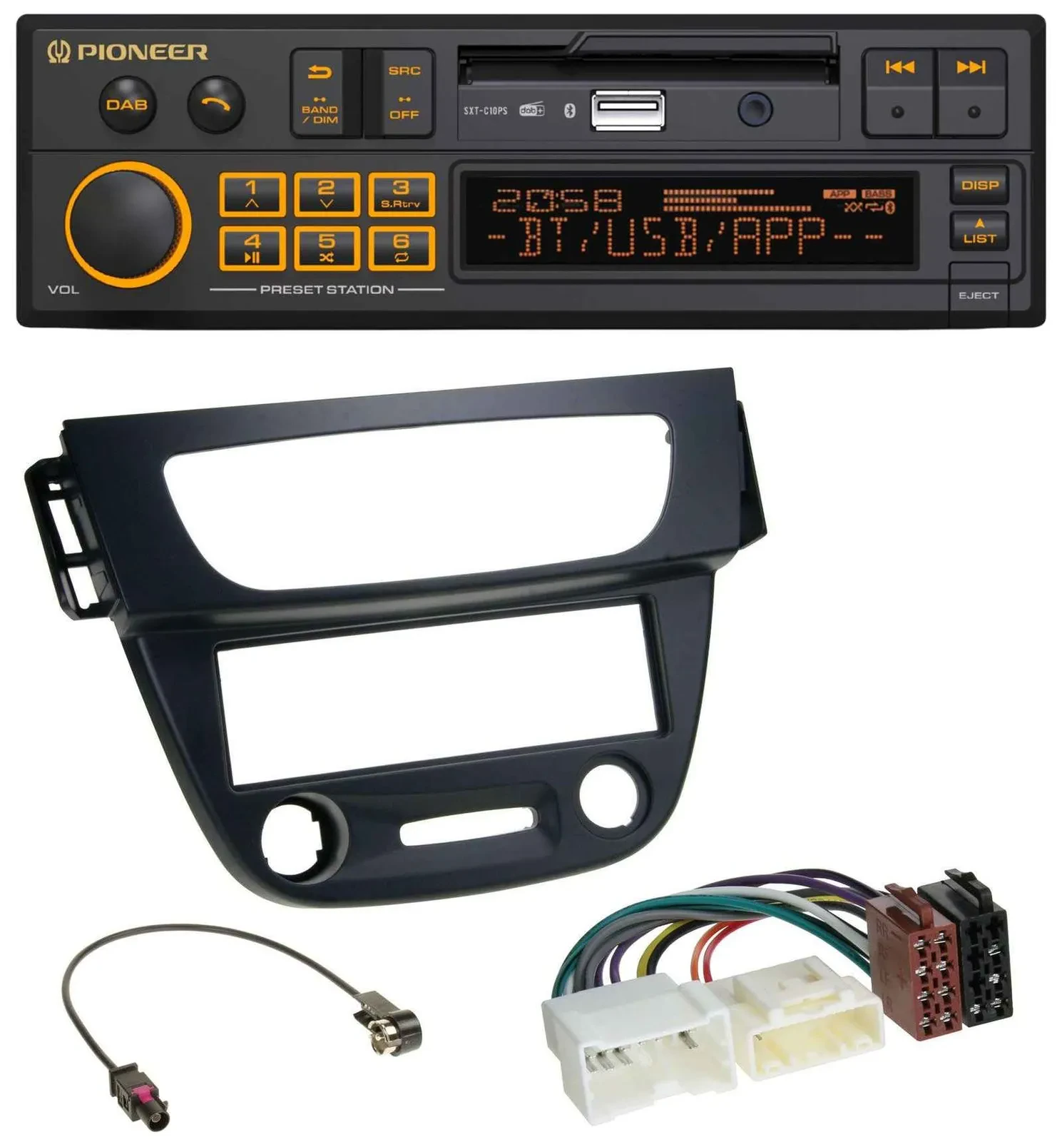 Pioneer DAB MP3 USB Bluetooth Autoradio für Renault Megane 3 09-14 schwarz