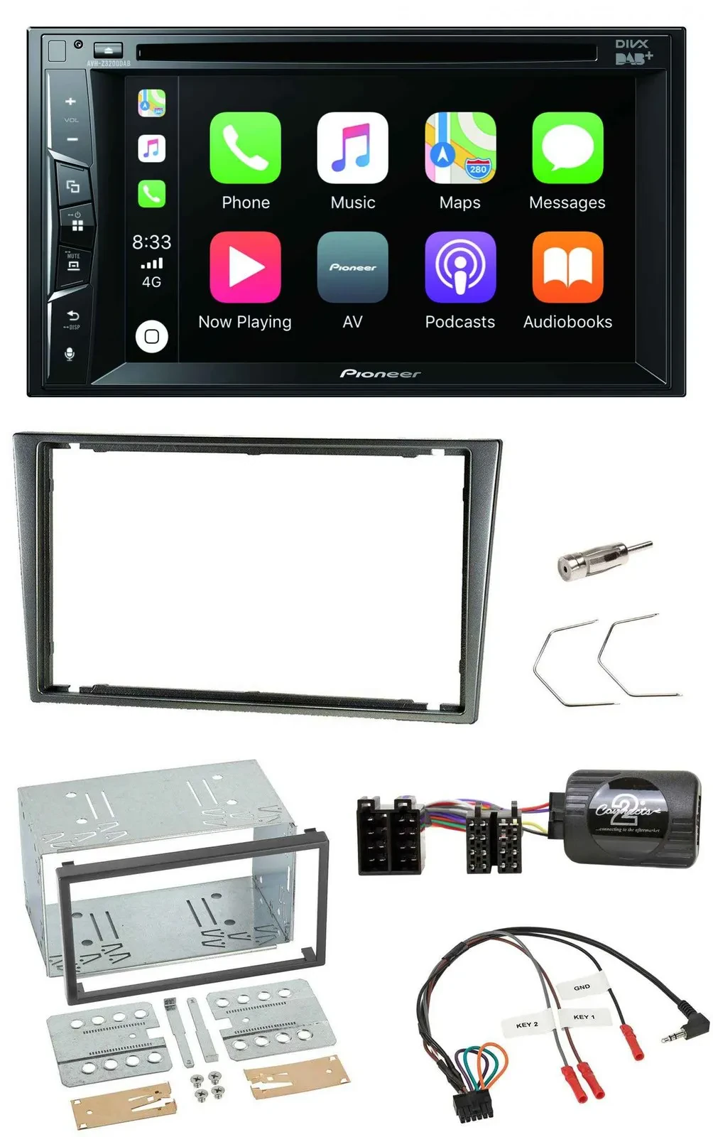 Pioneer Lenkrad USB DVD Bluetooth DAB 2DIN Autoradio für Opel Corsa C 2000-2004