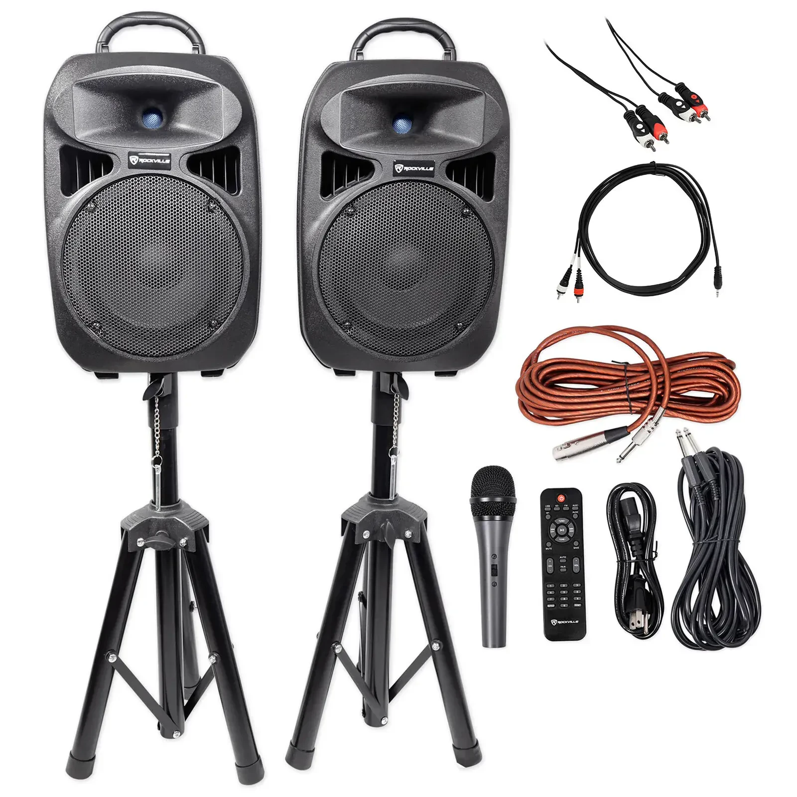 Активная акустическая система Rockville RPG082K Black с аксессуарами (пара)