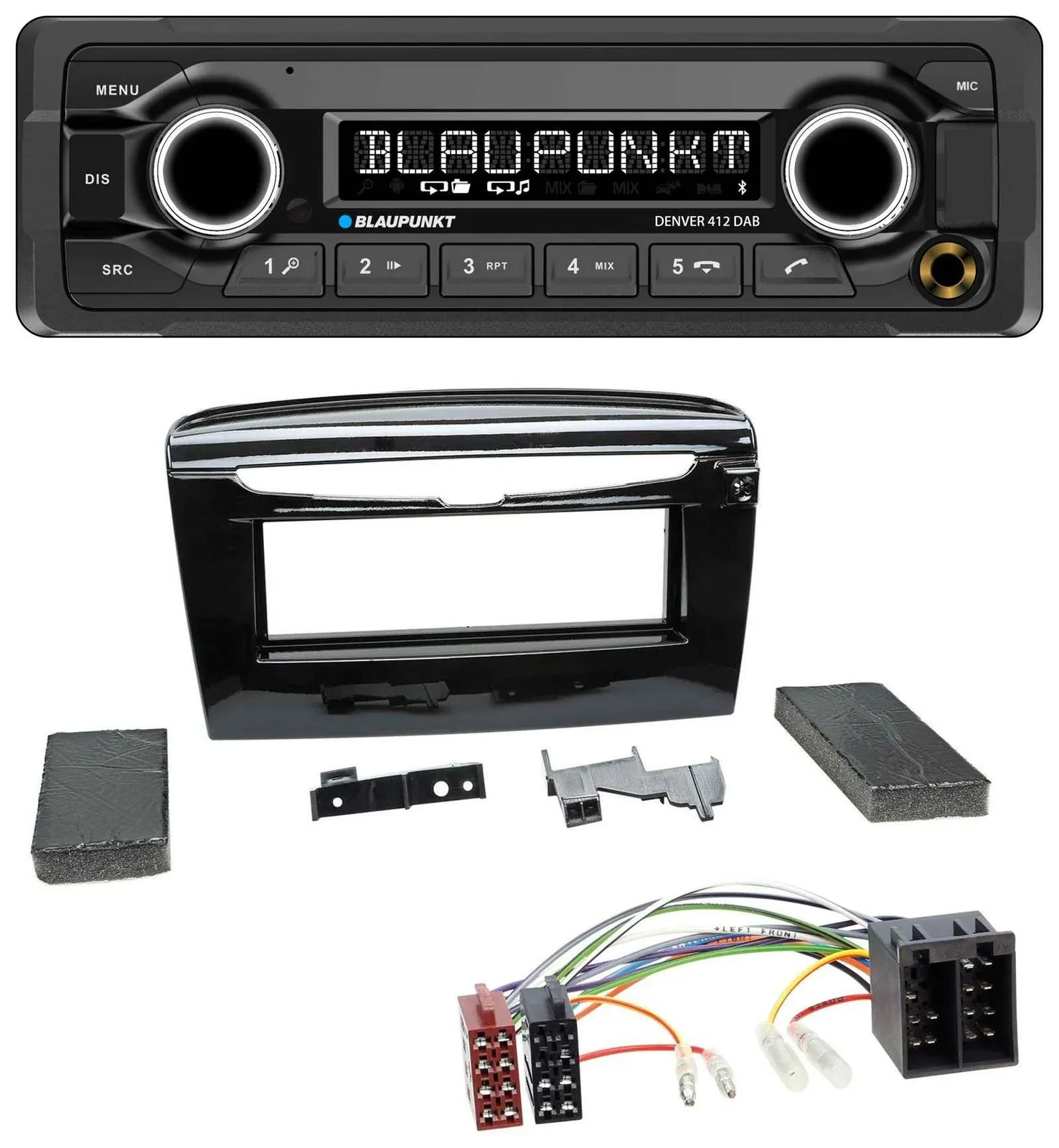 Blaupunkt Bluetooth DAB MP3 USB Autoradio für Lancia Y ab 12 schwarz glänzend