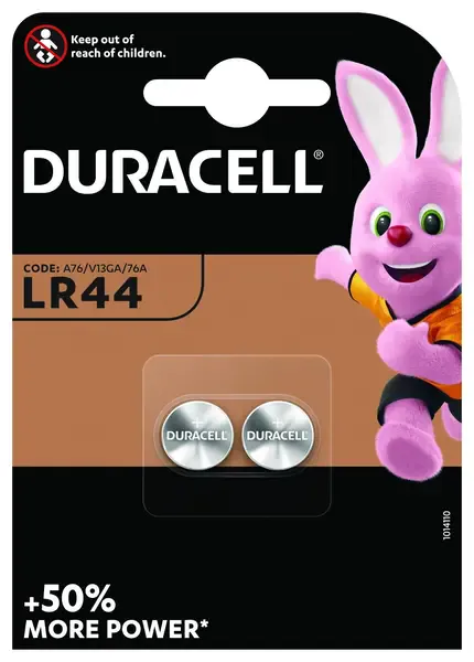 Элемент питания Duracell LR44 (2 штуки)