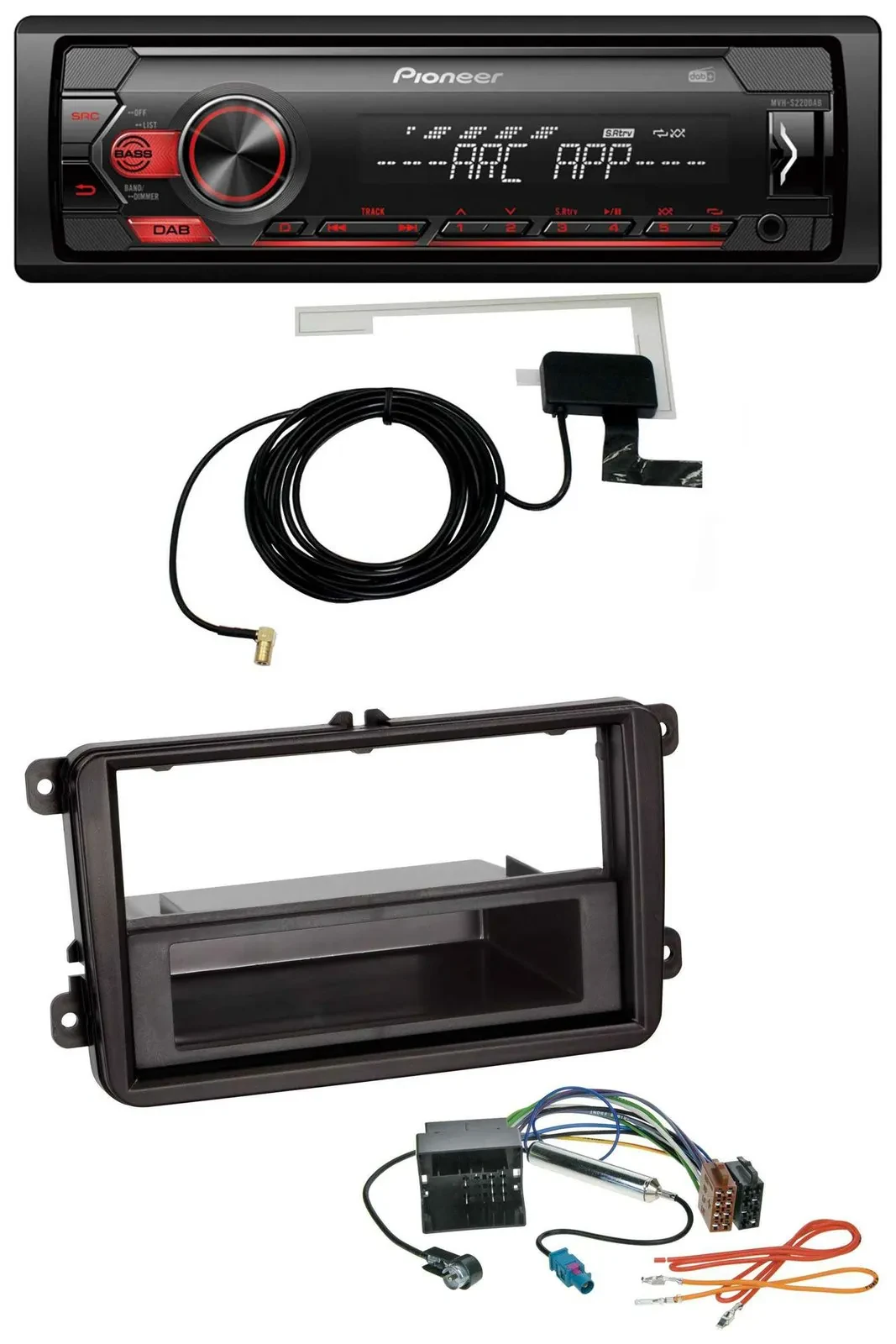 Pioneer 1DIN USB DAB MP3 AUX Autoradio für Skoda Fabia Octavia Rapid Roomster