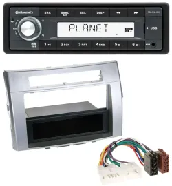 Continental USB MP3 AUX 1DIN Autoradio für Toyota Corolla Verso 2004-2009 silber