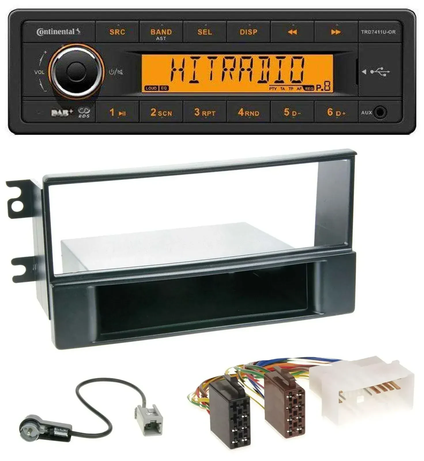 Continental 1DIN DAB MP3 AUX USB Autoradio für Kia Sportage II (2008-2010)