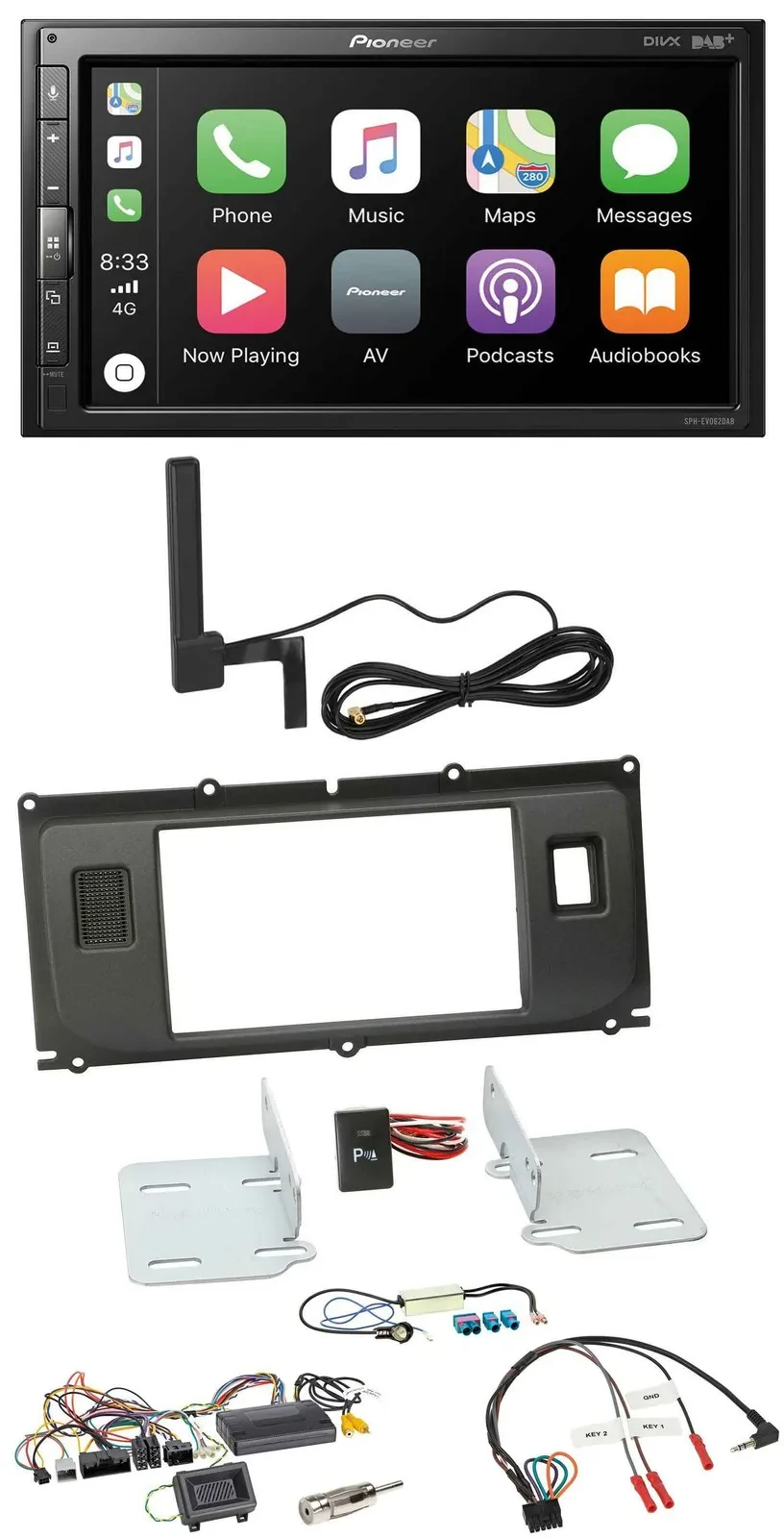 Pioneer USB 2DIN Bluetooth DAB Lenkrad Autoradio für Land Rover Evoque 2011-2013