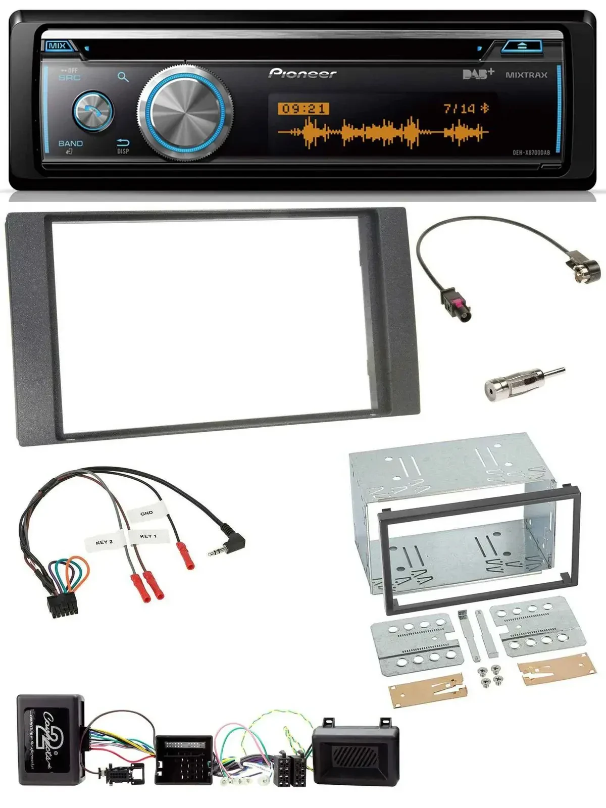Автомагнитола для Ford Kuga 2008–2012 Pioneer DAB, USB, CD, Bluetooth, антрацит