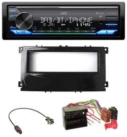 JVC Bluetooth DAB USB MP3 Autoradio für Ford Mondeo S-Max 07-14 glänzend schwarz