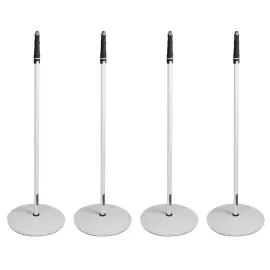 Gravity GMS23W White Microphone Stands w Round Base in White 4-Pack