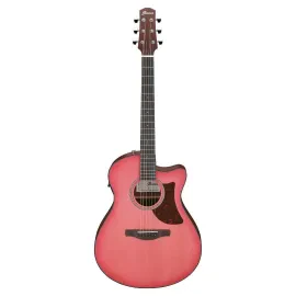 Ibanez AAM50CE 6 String Coral Red Burst Acoustic Electric Guitar for Home Studio