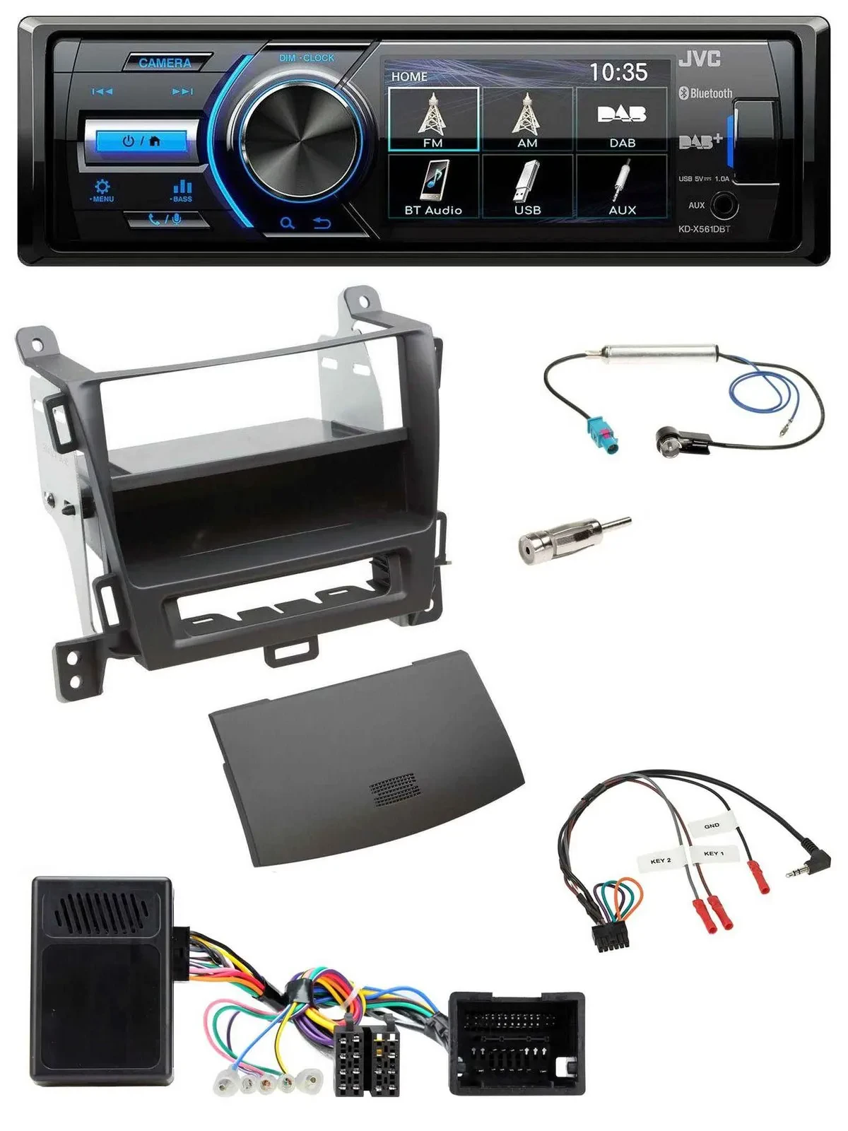JVC Bluetooth Lenkrad USB DAB Autoradio für Opel Tourer Zafira ab 2013 jet black