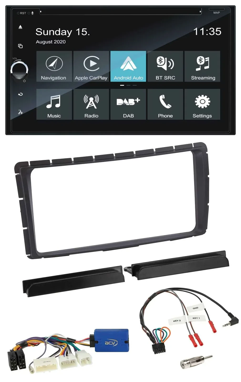 Blaupunkt 2DIN Lenkrad TMC Bluetooth USB DAB Navigation für Toyota Hilux ab 2011