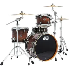 DW DWe Wireless A/E Convertible 4-Piece Drum Set Bundle w/20" Bass Black Burst