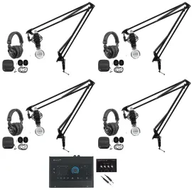 Подкаст-комплект PreSonus Quantum ES4 (набор, 4 персоны, с микрофонными бум-стойками)