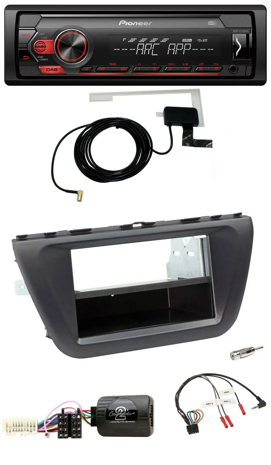 Pioneer 1DIN USB DAB MP3 Lenkrad Autoradio für Suzuki SX4 (ab 2013)