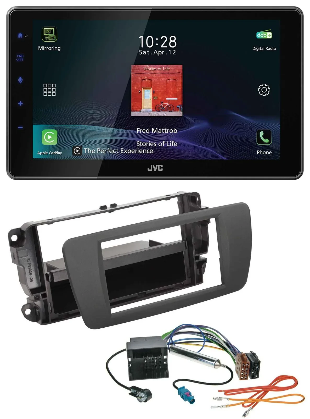 JVC DAB MP3 Bluetooth USB Autoradio für Seat Ibiza (ab 12) - tuam grey