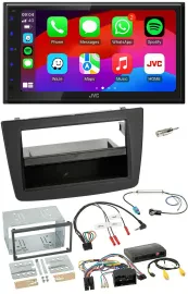 Автомагнитола JVC 2DIN, Bluetooth, USB, DAB, совместима с кнопками на руле, для Alfa Romeo Mito (2014–2018), с адаптером Infoadapt