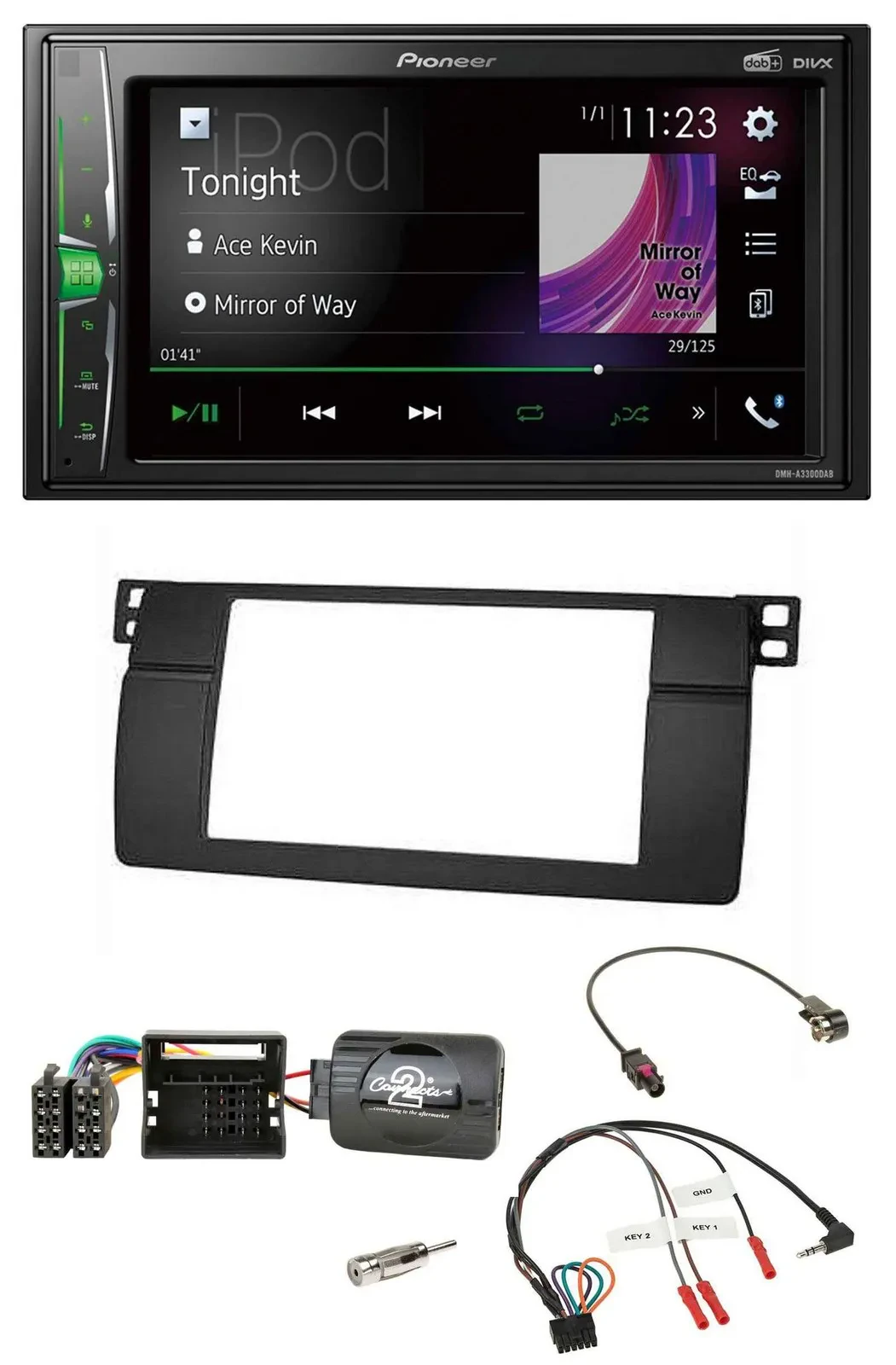 Pioneer 2DIN Lenkrad DAB USB Bluetooth Autoradio für BMW 3er E46 2001-2006 Profi