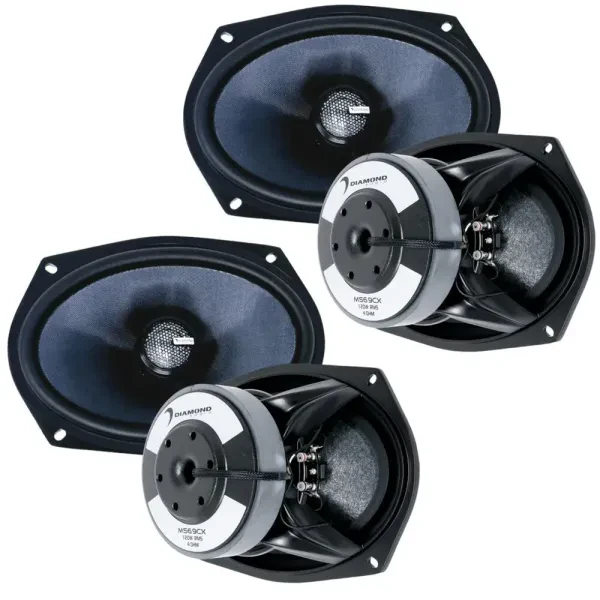 (2-Pairs) Diamond Audio MS69CX 500W 6x9" 2-Way Coaxial Speakers