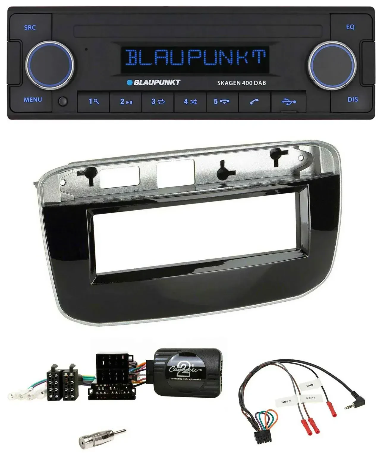 Blaupunkt DAB USB Bluetooth Lenkrad Autoradio für Fiat Punto Punto Evo ab 2009