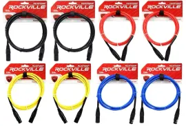 Микрофонный кабель Rockville RCXFM6P Multicolor 1.8 м (8 штук)