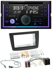 JVC MP3 USB 2DIN DAB Bluetooth CD Autoradio für Alfa Romeo Mito 08-14 955 ISO sc
