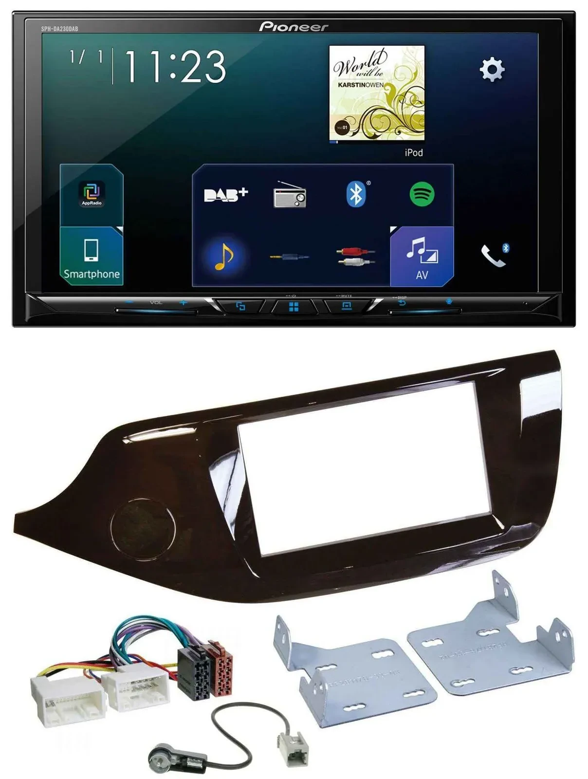 Автомагнитола Pioneer 2DIN DAB Bluetooth USB для Kia Ceed (с 2012), глянцевая
