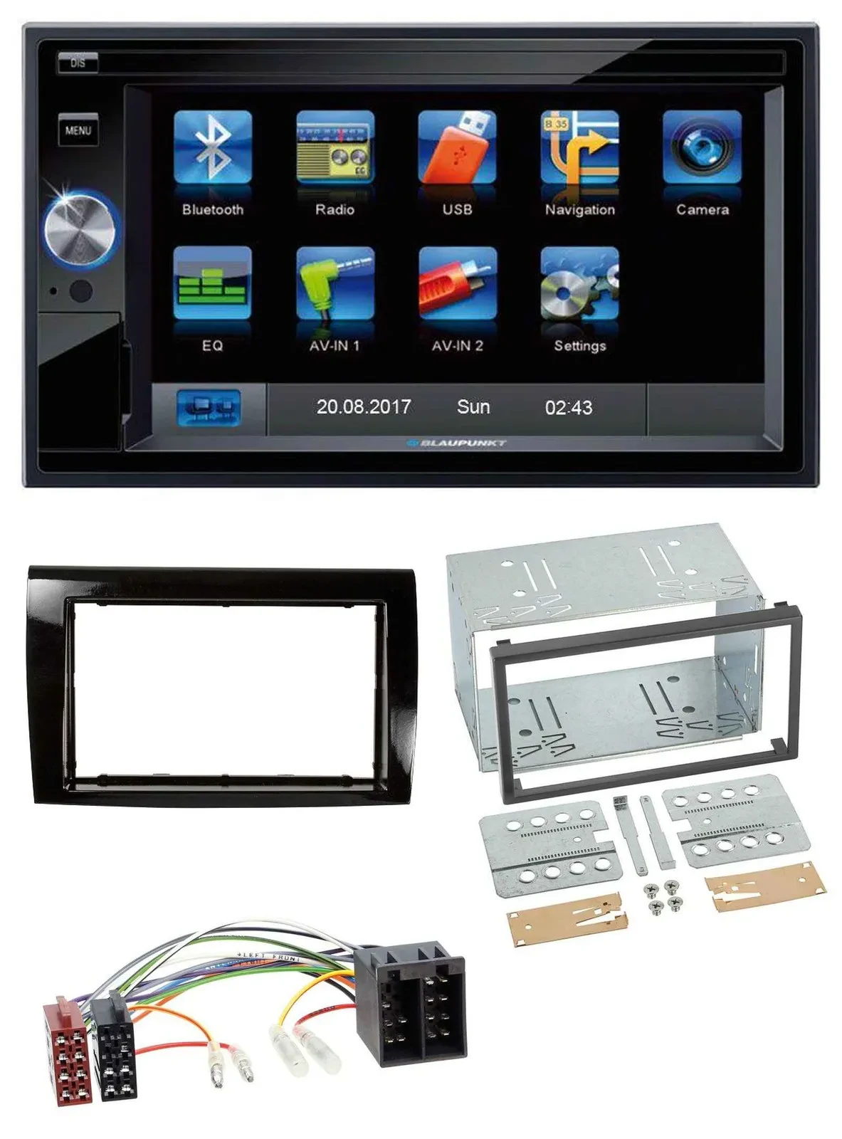 Blaupunkt SD Bluetooth 2DIN MP3 USB AUX Autoradio für Fiat Bravo (ab 2007)