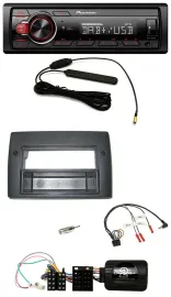 Pioneer MP3 DAB 1DIN Lenkrad USB Autoradio für Fiat Stilo 2001-2007 Profi Ablage
