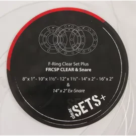FRCSP Clear II Dämpfungsring Set, Transparent, 6tlg, Trockener Sound, Drumfell