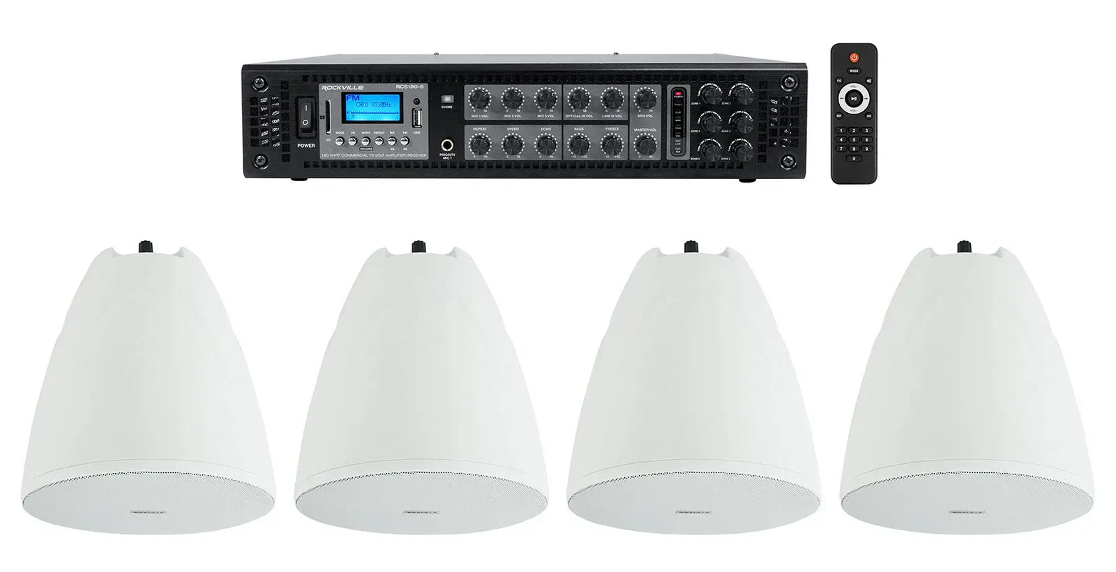 Потолочная акустика Rockville PEN-65T White с усилителем (4 штуки)