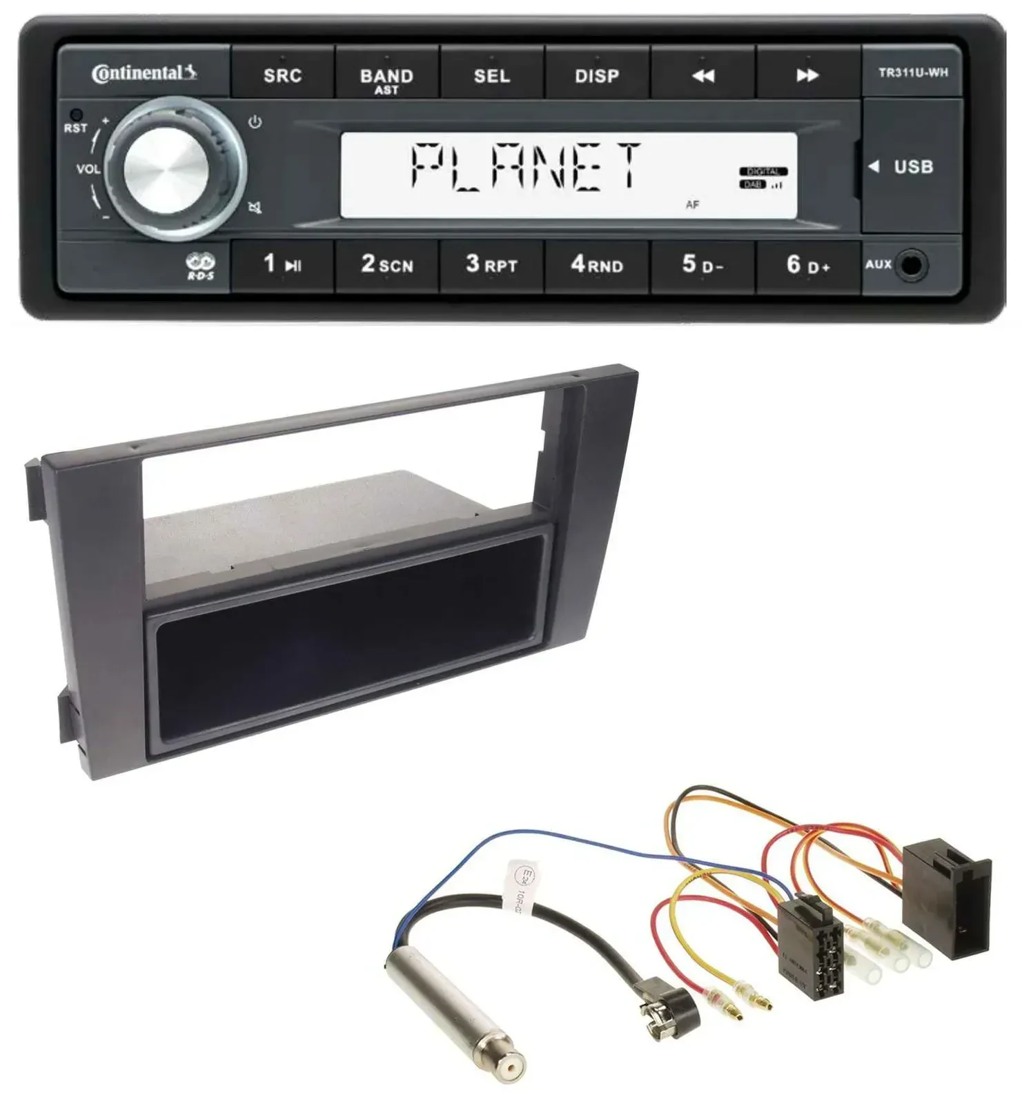 Continental USB MP3 AUX 1DIN Autoradio für Audi A6 C5 2001-2005 Symphony ISO