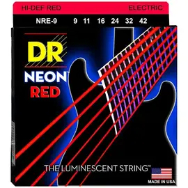 Струны для электрогитары DR Strings NRE-9 Neon Red 9-42